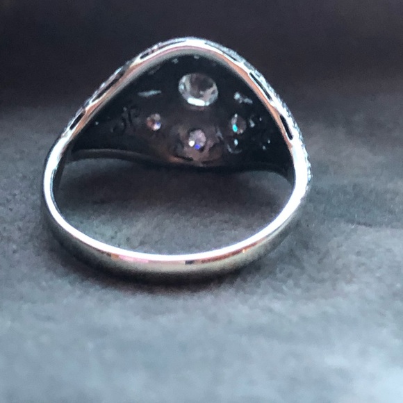 Antique platinum 14k diamond ring - Picture 5 of 11